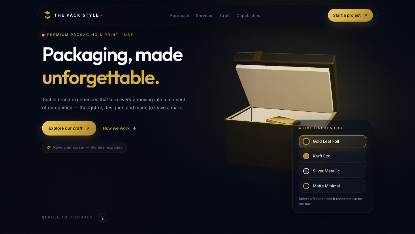 Interactive 3D Packaging Experience — the live deployment